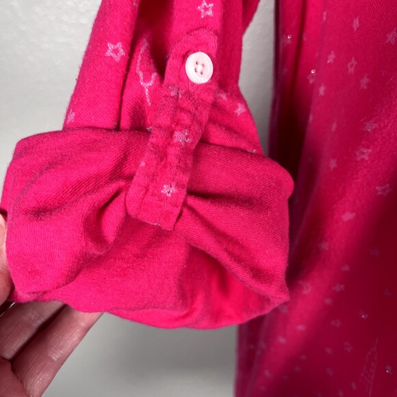DKNY Sz M Long-Sleeve Pink Button-down Shirt with Pockets, Empire State Glitter - Picture 6 of 16